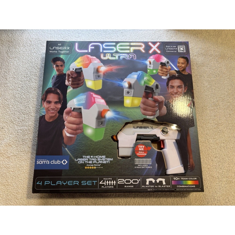 Laser X Ultra 4 Player Laser Tag Set 200 Range Sam's Club Exclusive Tested Works